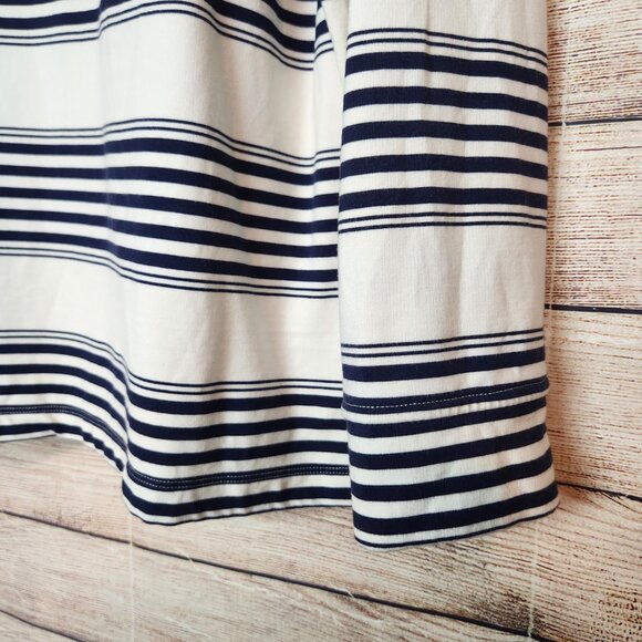 Charter Club Womens Size 2X Striped Henley Shirt Long Sleeve Quarter Button Navy - Picture 16 of 16